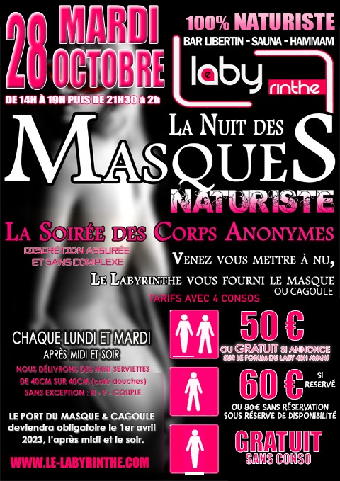 MARDI NATURISTE après midi + soir flyer