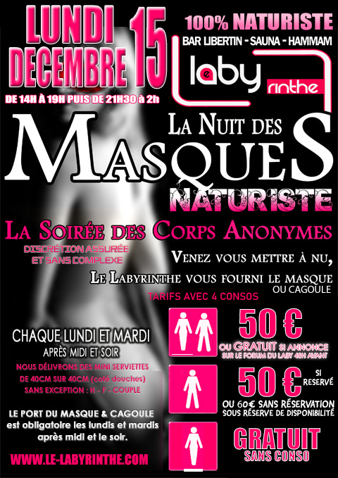 soirée naturiste nudiste composée de couples libertins, femmes seules, et hommes seuls