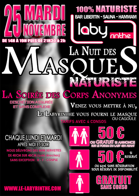 soirée naturiste nudiste composée de couples libertins, femmes seules, et hommes seuls