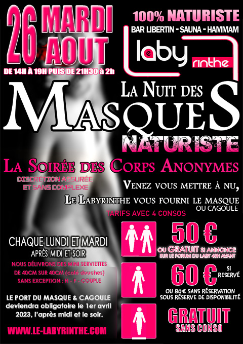 soirée naturiste nudiste composée de couples libertins, femmes seules, et hommes seuls