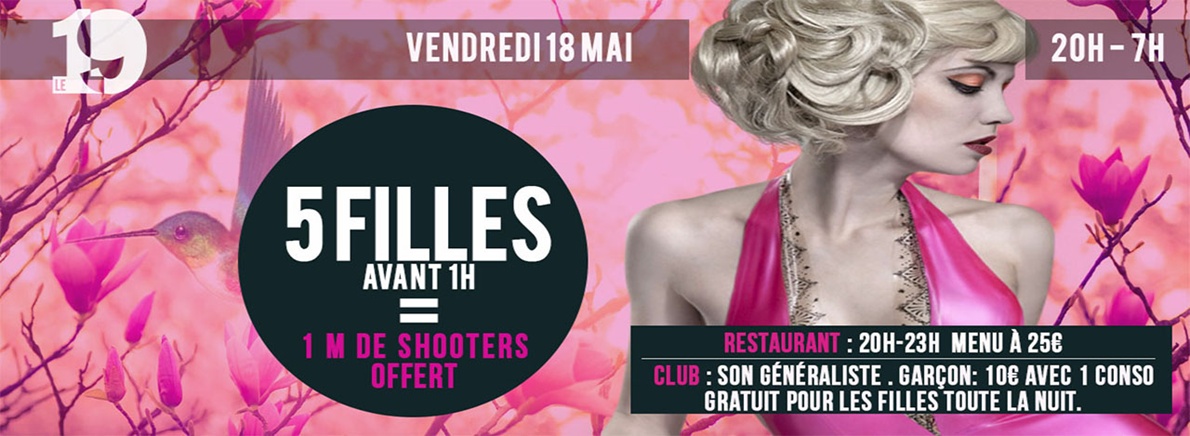 AVANT1H, 5 FILLES=1M SHOOTERS OFFERT flyer