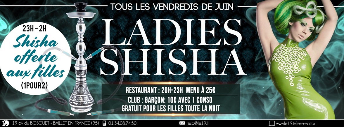 LADIES SHISHA Chicha offerte aux filles 23h-2h flyer