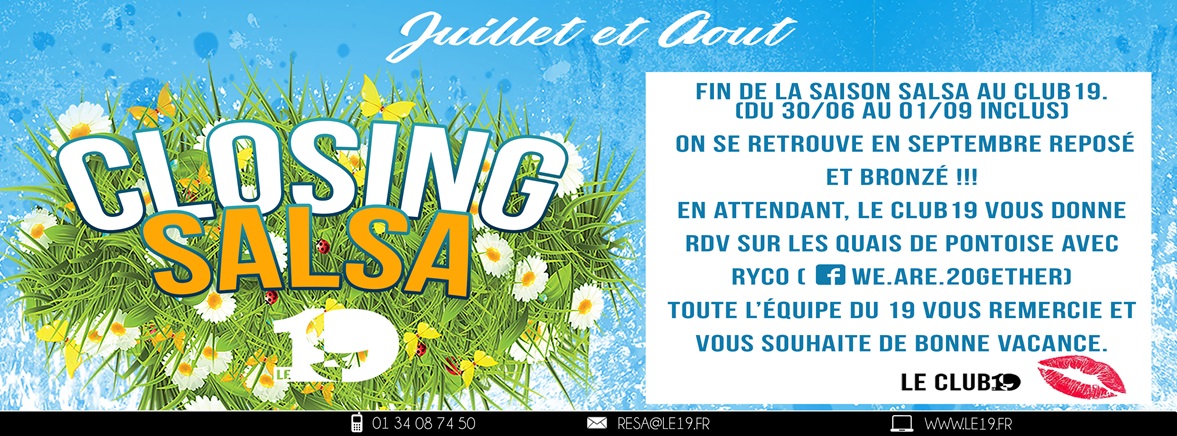 CLOSING SALSA. Reprise en septembre. flyer