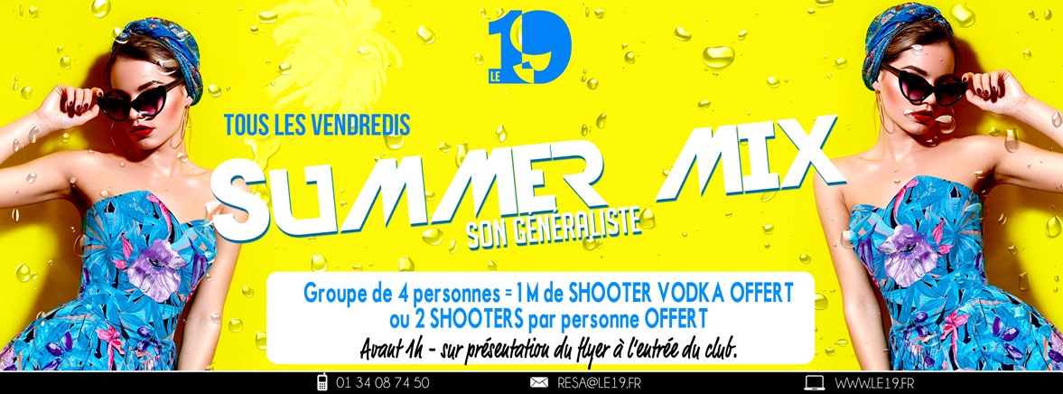 OFFRE VENDREDI: Groupe de 4 personnes = 1m de shooter offert ou 2 shooters offert par personne avant 1H sur présentation du flyer à l entrée flyer
