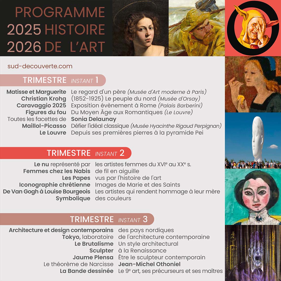Programme histoire de l'Art 2025 - 2026