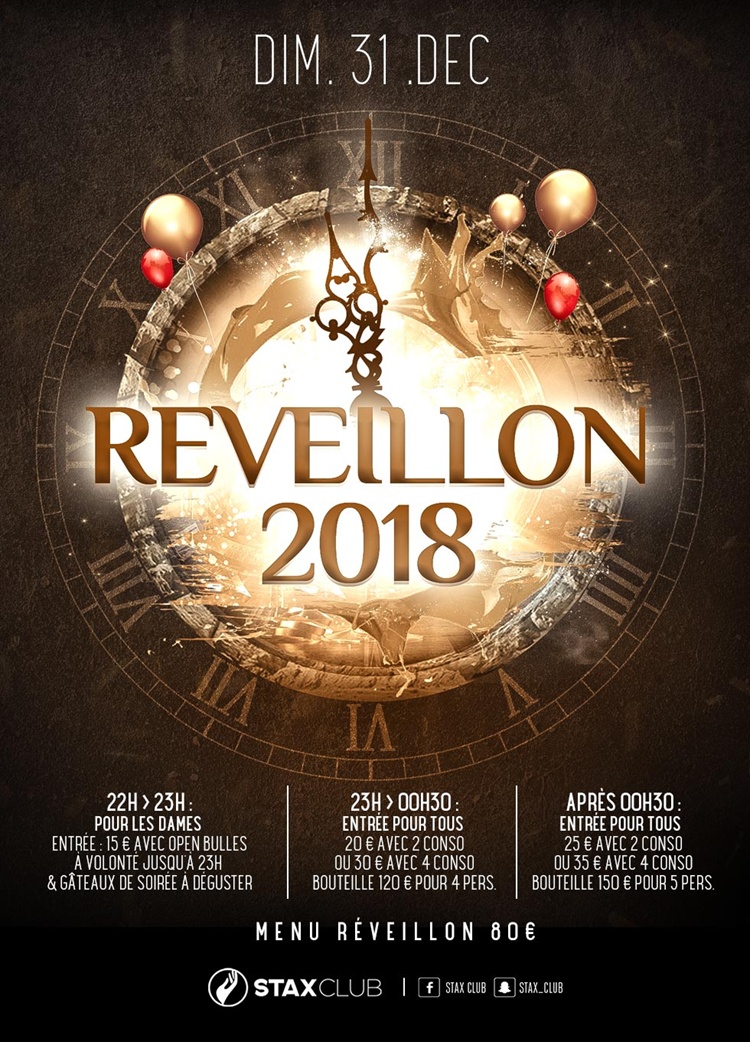 REVEILLON 2018 Dimanche 31 Décembre 2017